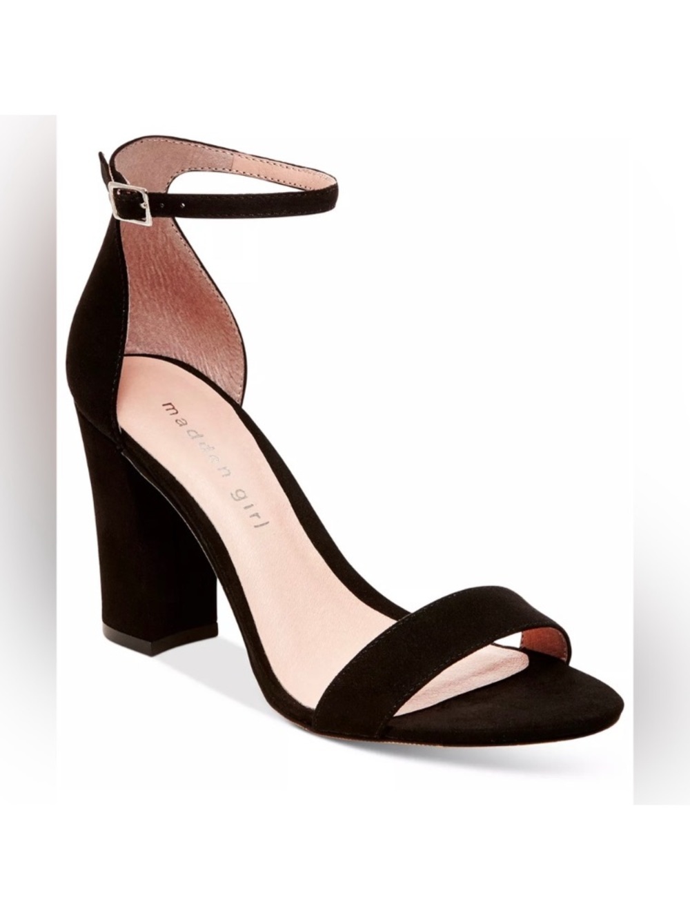 3/$25 Madden Girl Black Strappy Block Heel Sandals Size 9.5